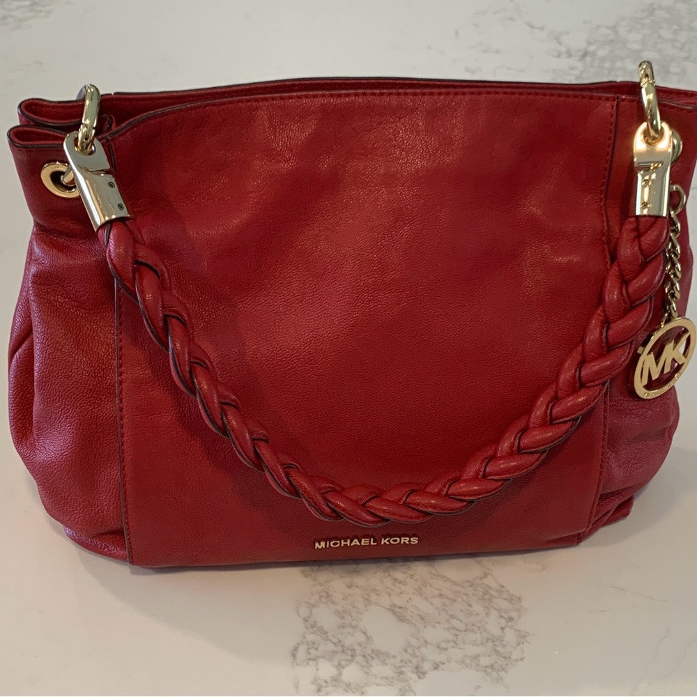 Michael Kors Red Leather Shoulder Bag - Picture 8 of 9